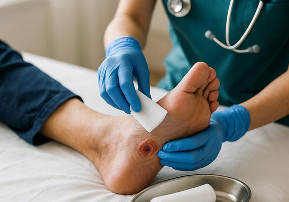 پانسمان و درمان زخم دیابتی در منزل؛ مراقبت حرفه‌ای بدون ترک خانه